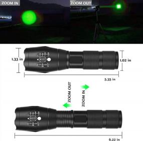 img 3 attached to Green LED Flashlight Single Mode Hunting Light With Zoomable And Waterproof For Hunting Predator Fishing