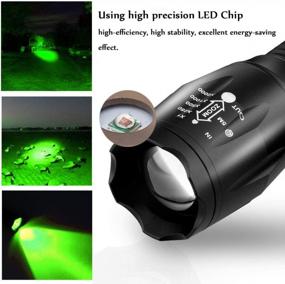 img 2 attached to Green LED Flashlight Single Mode Hunting Light With Zoomable And Waterproof For Hunting Predator Fishing