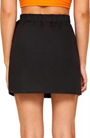 img 3 attached to Stylish Women'S High Waist Cargo Skirt With Belt And Pocket - Asymmetrical Mini Length