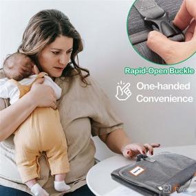 img 2 attached to 👶 Convenient Portable Diaper Changing Pad: Smart Wipes Pocket, One-Hand Change Mat, Waterproof & Compact Travel Baby Shower Gift - Gray
