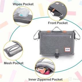img 3 attached to 👶 Convenient Portable Diaper Changing Pad: Smart Wipes Pocket, One-Hand Change Mat, Waterproof & Compact Travel Baby Shower Gift - Gray