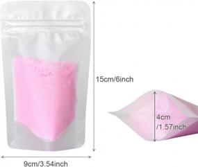 img 3 attached to 50Pcs 3.5X6In Matte Frosted Zipper Resealable Stand Up Drink Bags, Snack Food Tea Packing Drinking Pouches