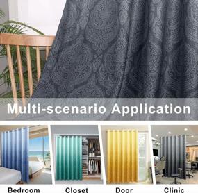 img 1 attached to DWCN Ombre Blackout Patio Door Curtains - Damask Patterned Thermal Insulated Sliding Door Curtains - Extra Wide Grommet Drapes For Living Room Sliding Glass Door, 120 X 96 Inches, 1 Panel, Grey