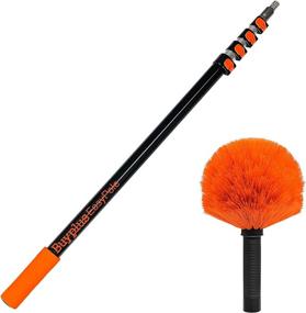 img 4 attached to 🕷️ High Reach Cobweb Duster with Telescopic Pole - Outdoor Spider Web Cleaning Brush, 3 to 12 Feet Aluminum Extendable Dust Remover for Tall Ceiling Fans, Corners, and Exterior Areas