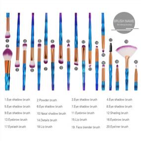 img 1 attached to KOLIGHT 20Pcs Makeup Brushes Set For Beautiful Female - Eyeshadow, Lip & Transparent Glitter Brushes!