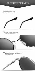 img 3 attached to Vintage Inspired Polarized Sunglasses For Men - Menton Ezil'S Circle Shades With Lifetime Breakage Guarantee