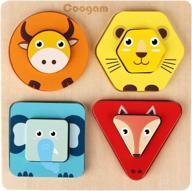 🐻 coogam wooden animal sorting baby stacking toys - shape color recognition puzzle matching blocks for fine motor skills & preschool learning - educational board game gift for kids age 1 2 3 year old logo