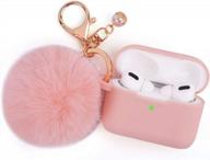 filoto pink airpods pro case cover for apple 1st gen (2019) protective silicone accessories with pompom keychain women girl logo