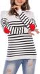 shermie women's crew neck pullover sweaters long sleeve knitted striped sweater 2 logo