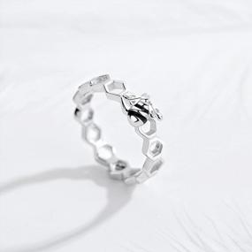 img 2 attached to Sterling Silver Honeybee Ring: A Stylish & Sweet Buzz-Worthy Addition To Your Jewelry Collection