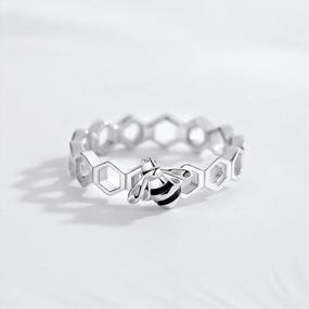 img 1 attached to Sterling Silver Honeybee Ring: A Stylish & Sweet Buzz-Worthy Addition To Your Jewelry Collection