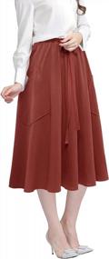 img 3 attached to MUADRESS Women'S Summer Mini Skater Skirts: High Waist, Stretchy Flared Casual Style!