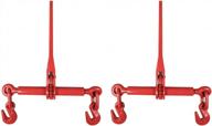 secure and durable ratchet load binders with grab and slip hooks for flatbed trailers - 2-pack red ei002a 5/16-3/8 inch - buy now! logo