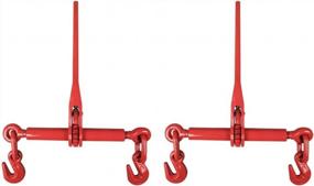 img 4 attached to Secure And Durable Ratchet Load Binders With Grab And Slip Hooks For Flatbed Trailers - 2-Pack Red EI002A 5/16-3/8 Inch - Buy Now!