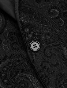 img 1 attached to JINIDU приталенный мужской пиджак с вышивкой и цветочным принтом для свадеб, вечеринок, ужинов и выпускных вечеров, смокинг, блейзер