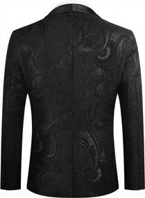 img 2 attached to JINIDU приталенный мужской пиджак с вышивкой и цветочным принтом для свадеб, вечеринок, ужинов и выпускных вечеров, смокинг, блейзер