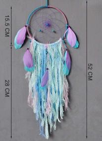 img 1 attached to Handmade Traditional Dream Catcher With White Feather, Purple Bohemia Design - Perfect Wall Hanging For Home Decoration And Wind Chimes