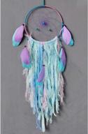 handmade traditional dream catcher with white feather, purple bohemia design - perfect wall hanging for home decoration and wind chimes logo