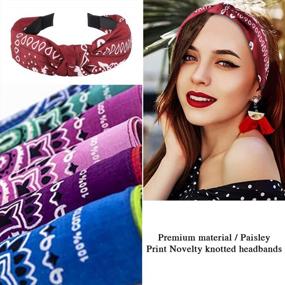 img 3 attached to CUBACO 10 Pack Paisley Bandana Headbands For Women - Стильные нескользящие аксессуары для волос для девочек