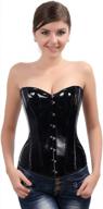 sayfut black pvc leather steampunk gothic wasit trainer overbust corset bustier logo