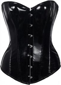img 2 attached to SAYFUT Black PVC Leather Steampunk Gothic Wasit Trainer Overbust Corset Bustier