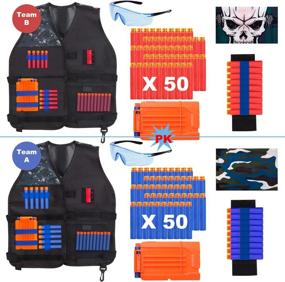 img 3 attached to Tepsmigo Kids Tactical Vest Kit With 100 Refill Darts, 2 Reload Clips, Face Tube Masks, Hand Wrist Bands And Protective Glasses - Ages 5+