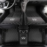 🚘 worth-mats custom floor mat for infiniti q50 front & rear 2 row floor liner set: all-weather, enhanced coverage, top infinity q50 accessory – black/gold stitching logo