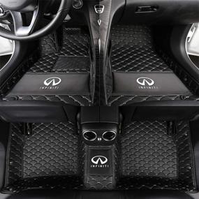 img 4 attached to 🚘 Worth-Mats Custom Floor Mat for Infiniti Q50 Front & Rear 2 Row Floor Liner Set: All-Weather, Enhanced Coverage, Top Infinity Q50 Accessory – Black/Gold Stitching