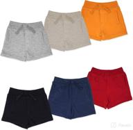 👶 ultimate comfort for toddlers: andrew scott french terry cotton drawstring shorts - multi packs логотип