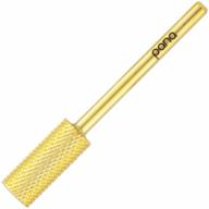 pana nail carbide cylinder bit - two way rotate use for both left and right handed - fast remove acrylic or hard gel - 3/32" shank - manicure, nail art, drill machine (medium, gold) logo