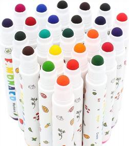 img 3 attached to Lebze Washable Markers For Kids Ages 2-4 Years, 24 Colors Toddler Markers For Coloring Books, Safe Non Toxic Art School Supplies For Boys & Girls Easy To Grip Flower Monaco