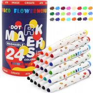 моющиеся маркеры lebze для детей в возрасте от 2 до 4 лет, 24 цвета, маркеры для малышей для раскрасок, безопасные нетоксичные художественные школьные принадлежности для мальчиков и девочек, легко захватывающие цветок монако логотип