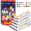 lebze washable markers for kids ages 2-4 years, 24 colors toddler markers for coloring books, safe non toxic art school supplies for boys & girls easy to grip flower monaco logo