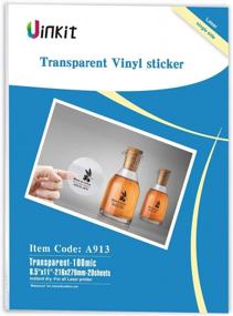 img 4 attached to Uinkit Printable Clear Sticker Waterproof Transparency Vinyl Sticker Only For Laser Printer -100% Transparent 20Sheets 8.5X11Inch Full Sheet Labels For Personalized Labels, Custom Artwork