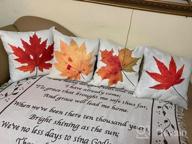 img 1 attached to Set Of 4 Fall Pillow Covers, Decorative Pillow Cases With Autumn Maple Leaves Design, Linen 18"X18" Pillowcases For Couch, Sofa, Bed And Car, Perfect For Fall Decorations review by Monique Johnson