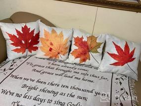 img 8 attached to Set Of 4 Fall Pillow Covers, Decorative Pillow Cases With Autumn Maple Leaves Design, Linen 18"X18" Pillowcases For Couch, Sofa, Bed And Car, Perfect For Fall Decorations