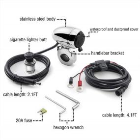 img 3 attached to Metal Motorcycle Cigarette Lighter Socket Kit With USB Charger And Built-In Lighter, 12V/24V, Compatible With 0.86-0.99 Inch Handlebars, Ideal For Charging Phones And GPS Devices While Riding