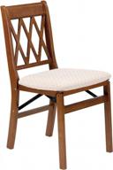 stakmore lattice back folding chair set, fruitwood finish - pack of 2 logo