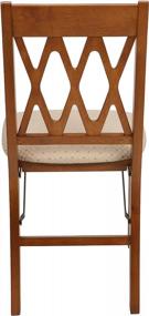 img 2 attached to Stakmore Lattice Back Folding Chair Set, Fruitwood Finish - Pack of 2
