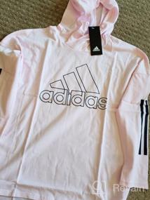 img 5 attached to Stylish and Sporty: Adidas Sleeve Hooded Heather Graphic Girls' Clothing and Active Gear
