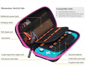 img 3 attached to Nintendo Switch Lite Carrying Case By ButterFox - Slim Compact 19 Game & 2 Micro SD Card Holder For Accessories Storage (Pink/Black)