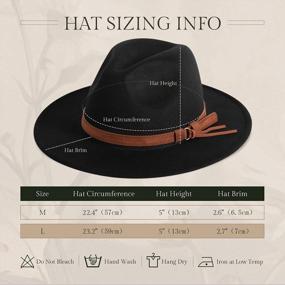 img 2 attached to Stylish And Chic: Verabella Women'S Wide Brim Fedora Hat With Belt Buckle