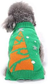 img 1 attached to S-Size Green Turtleneck Christmas Pet Dog Sweater Apparel - Tangpan