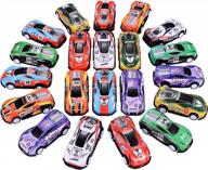 rev up the fun with 21 pack mini die-cast pull back toy cars – ideal party favor, goodie bag stuffer, pinata filler and treasure prize box toy for boys and girls aged 2-5 years old! logo