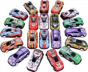 img 4 attached to Rev Up The Fun With 21 Pack Mini Die-Cast Pull Back Toy Cars – Ideal Party Favor, Goodie Bag Stuffer, Pinata Filler And Treasure Prize Box Toy For Boys And Girls Aged 2-5 Years Old!