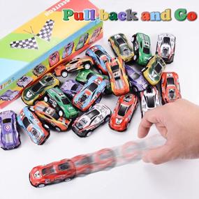 img 3 attached to Rev Up The Fun With 21 Pack Mini Die-Cast Pull Back Toy Cars – Ideal Party Favor, Goodie Bag Stuffer, Pinata Filler And Treasure Prize Box Toy For Boys And Girls Aged 2-5 Years Old!