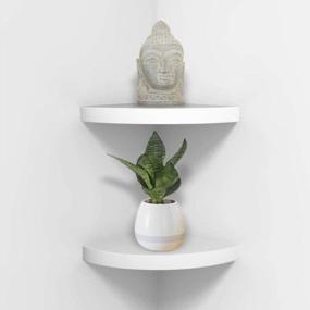 img 3 attached to AHDECOR White Corner Wall Shelf, Wall Mounted Wood Corner Shelves, Set Of 2