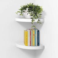 ahdecor white corner wall shelf, wall mounted wood corner shelves, set of 2 logo