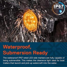 img 1 attached to 🚛 Top-rated 2" Round 10 LED Light for Trucks & Trailers - Amber | Side Marker Light with Long-lasting 2 Year Warranty