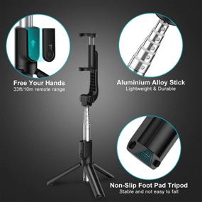 img 3 attached to 📸 Bcway Selfie Stick Tripod Bluetooth | Mini Compact Phone Tripod with Remote | Compatible with iPhone 13/13 Pro/Mini/12/12 Pro/11/11 Pro/XS/XR, Galaxy Note 20/S20 & More | Lightweight Travel Tripod